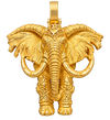 Decorated War Elephant Pendant — yellow gold on transparent background