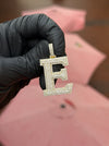 Diamond Block "E" Pendant