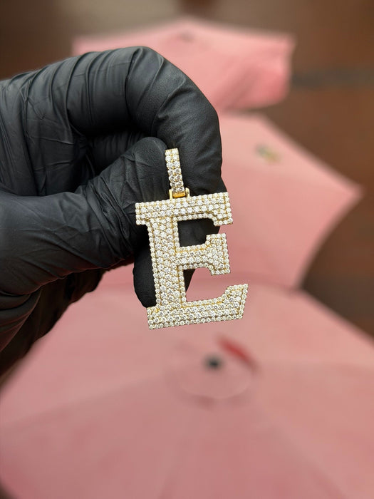 Diamond Block "E" Pendant