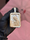 Diamond Virgin Mary Rectangular Pendant