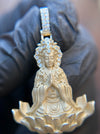 Lady Buddha (Guan Yin) Partial Diamond Pendant