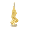 Crying Angel Diamond Pendant — yellow gold