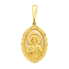 Diamond-Cut Saint Jude with Filigree Border Pendant — yellow gold