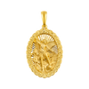 Diamond-Cut Saint Michael with Filigree Border Pendant — yellow gold