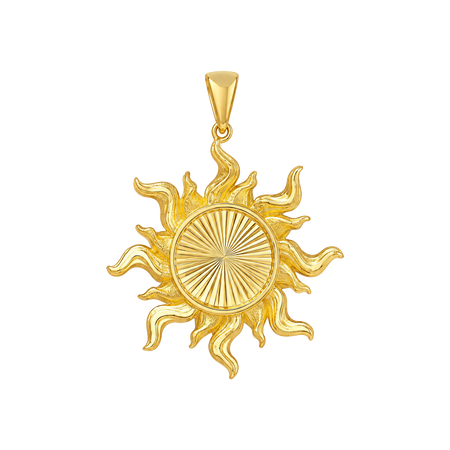 Diamond-Cut Sun Pendant — yellow gold