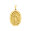 Divine Mercy Jesus Oval Pendant — yellow gold