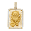 Foo Dog Diamond Framed Pendant — yellow gold