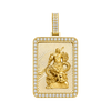 God of War (Guan Gong) Diamond Framed Pendant — yellow gold