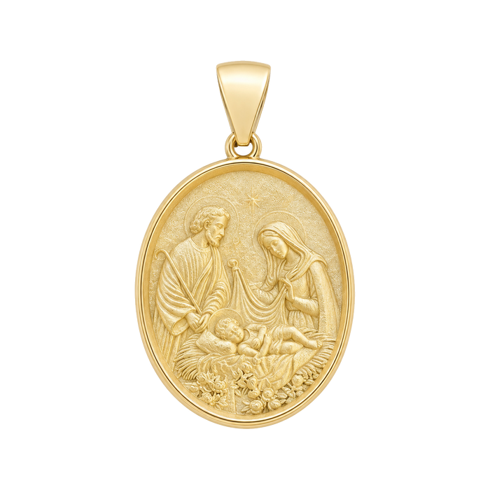 Holy Family Pendant — yellow gold