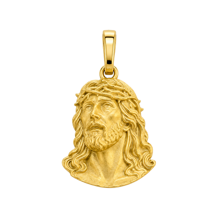 Mini Jesus Face Pendant — yellow gold