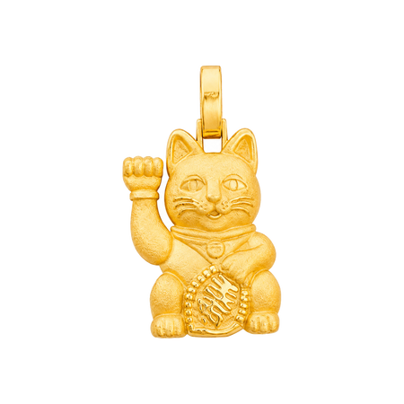 Money Cat Pendant — yellow gold
