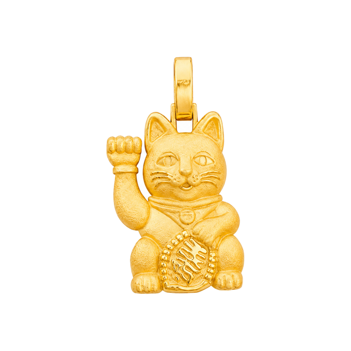 Money Cat Pendant — yellow gold