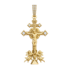 Museum-Level Crucifix and Angels Diamond Pendant — yellow gold