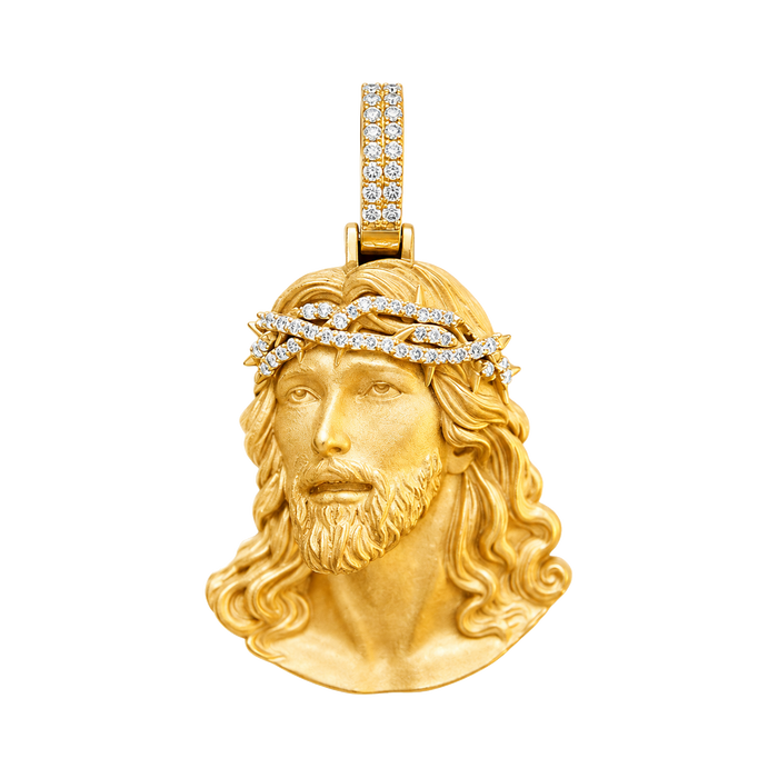 Museum-Level Jesus Diamond Pendant — yellow gold