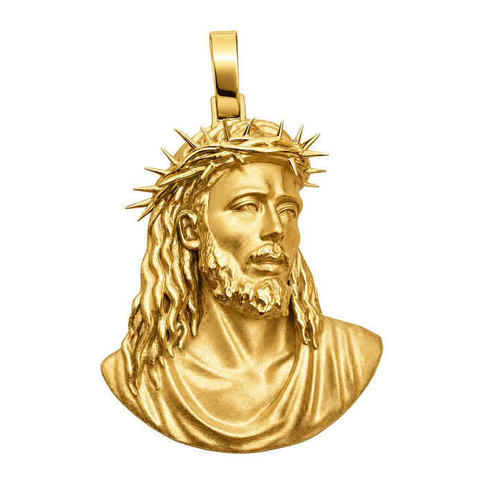 Museum-Level Jesus Pendant — yellow gold