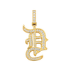 Old English "D" Diamond Pendant — yellow gold