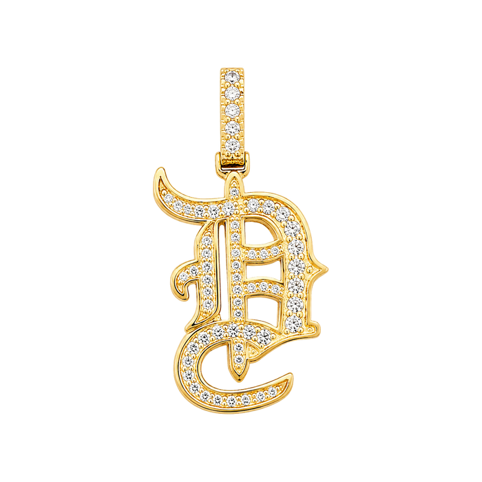 Old English "D" Diamond Pendant — yellow gold