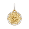 Saint Christopher Round Diamond Pendant — yellow gold