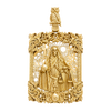 Santa Muerte and Owl Pendant — yellow gold