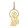 Micro Virgin Mary Diamond Pendant — yellow gold