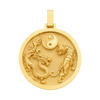 Yin-Yang Dragon and Tiger Circular Pendant — yellow gold