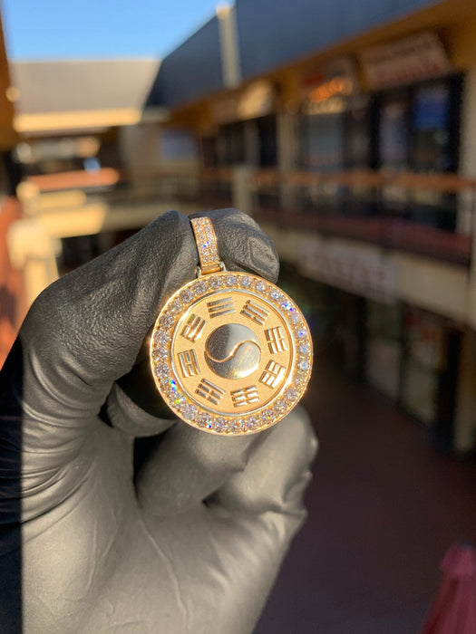 Taoist Bagua Circular Diamond Pendant