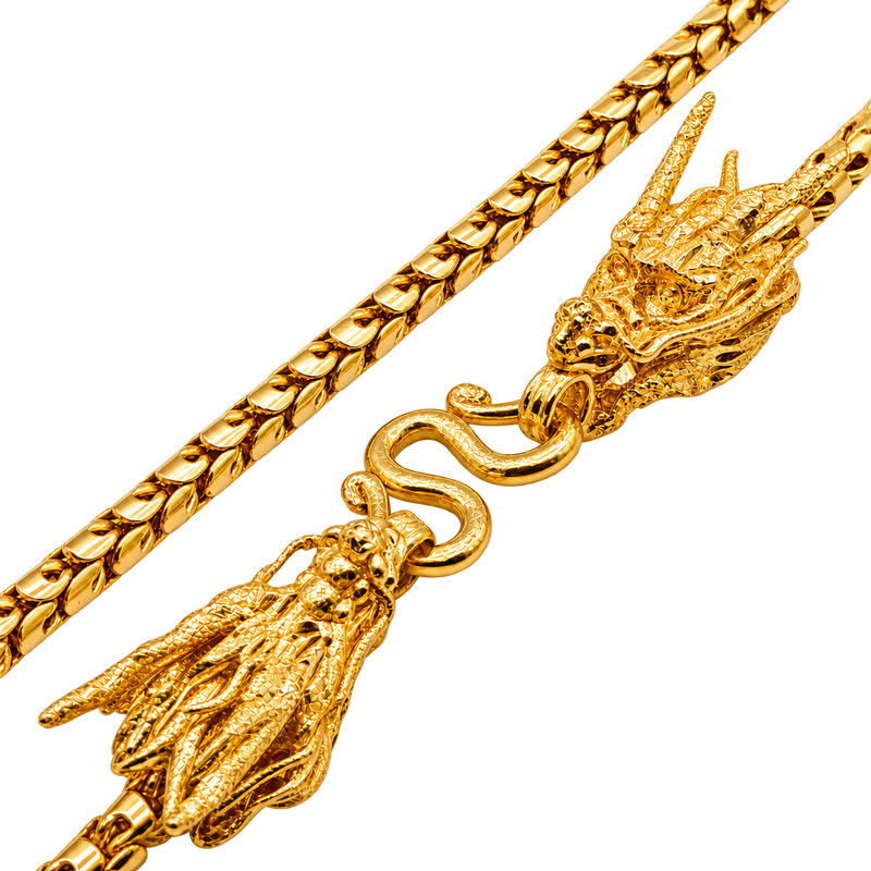 4.2MM Dragon Scale Chain w/ Dragon Heads