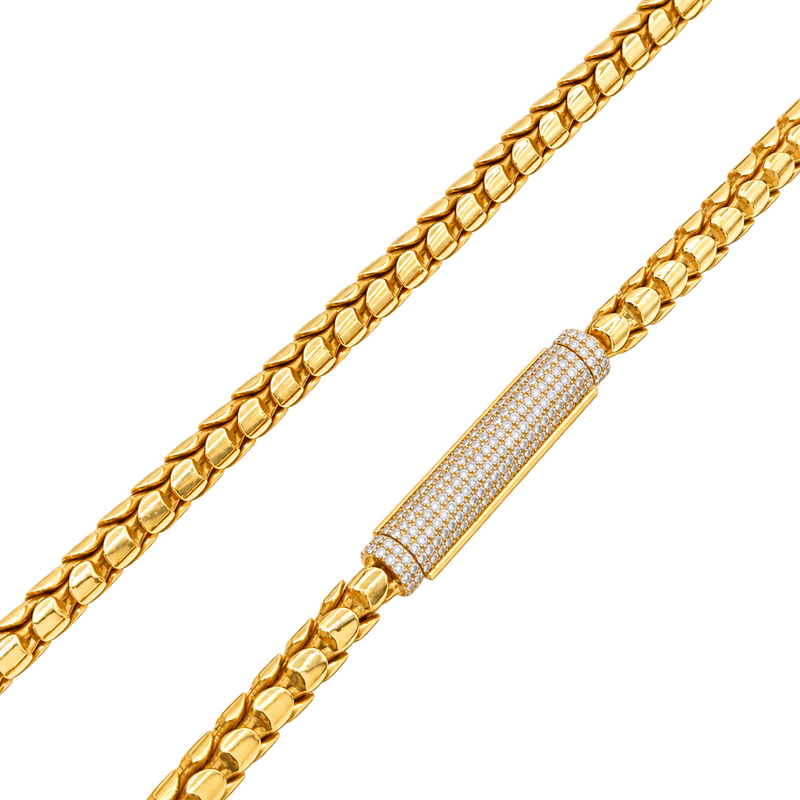 5.5MM Dragon Scale Chain w/ Diamond Folding Barrel Clasp
