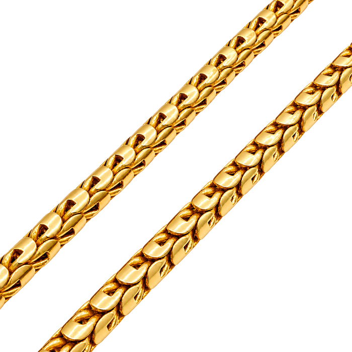 7.5MM Dragon Scale Chain polished gold detail
