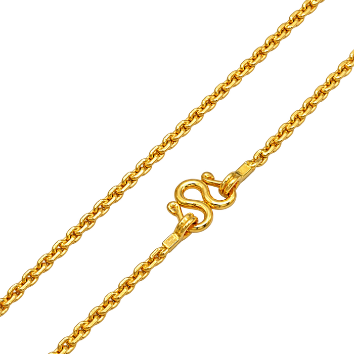 2MM Anchor Link Chain polished gold detail