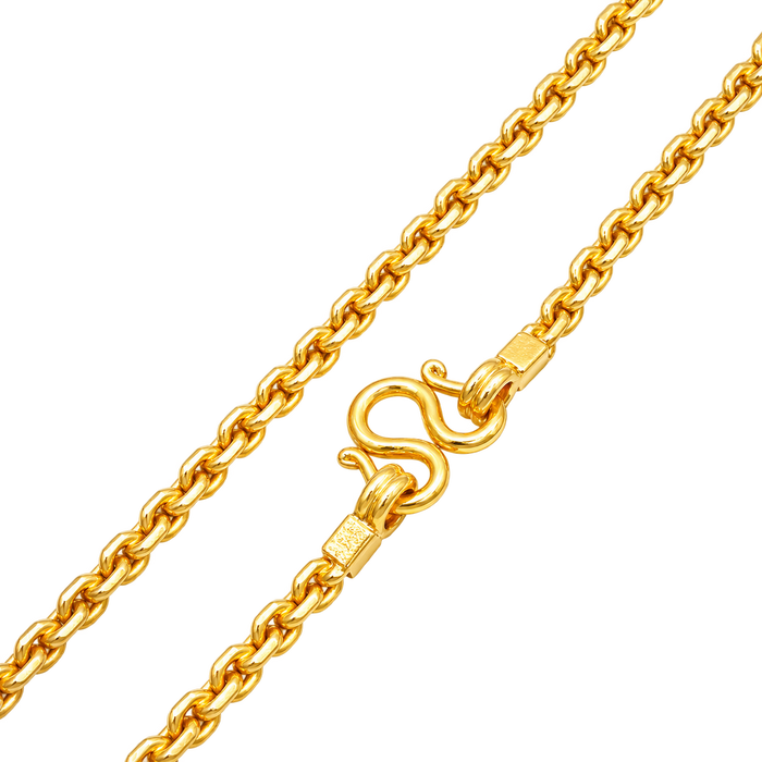 4.3MM Anchor Link Chain polished gold detail