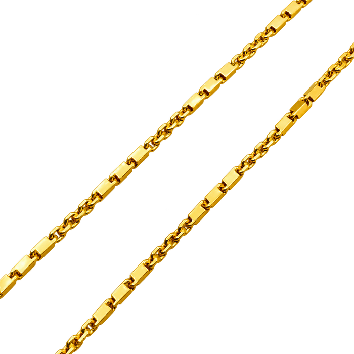 2.4MM Baht & Anchor Link Chain polished gold detail