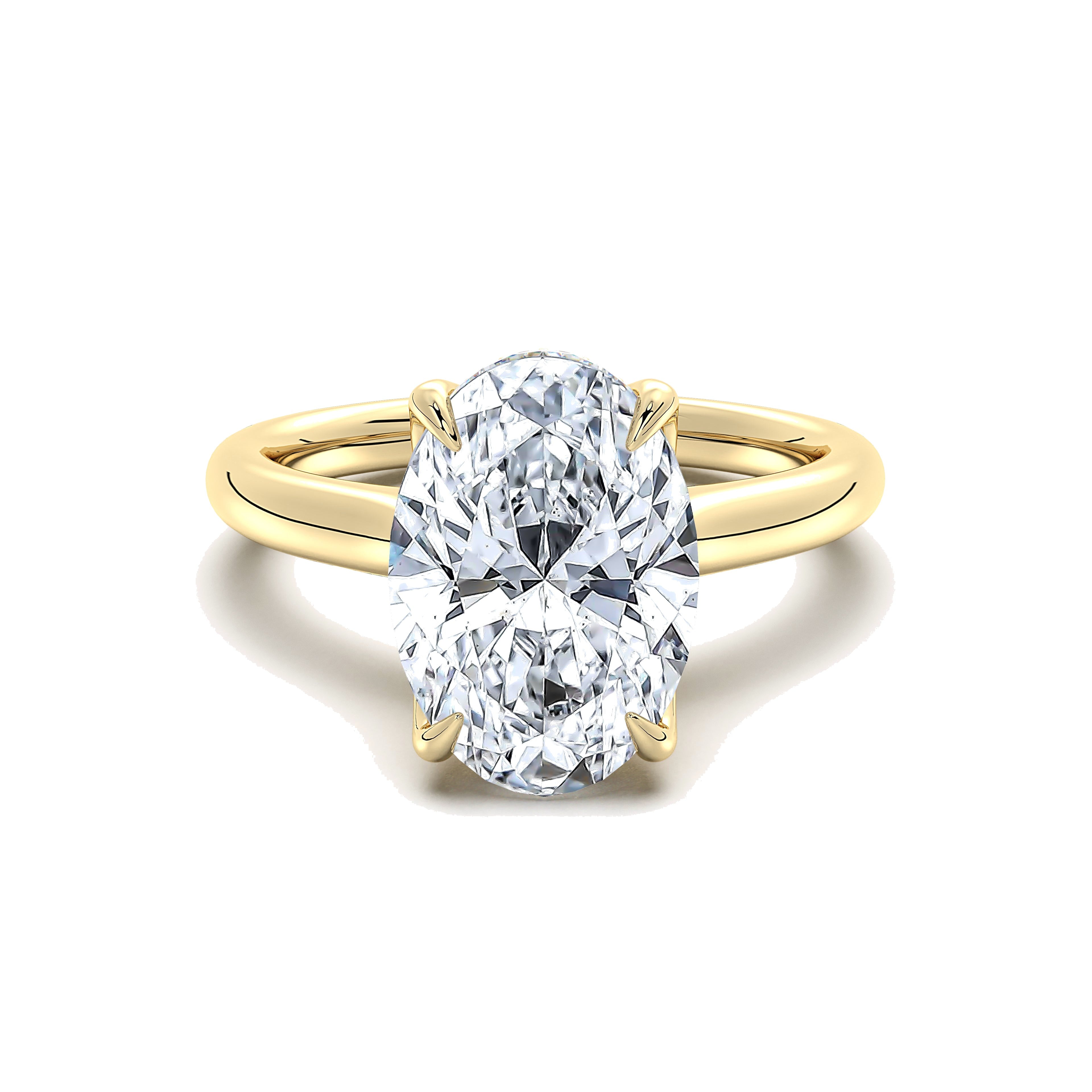 Oval yellow gold engagement ring