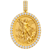 Saint Michael Archangel Diamond Oval Pendant — yellow gold product view