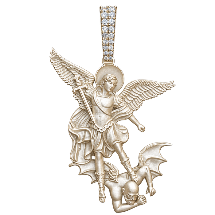 Saint Michael Archangel Silhouette Pendant — isolated product view