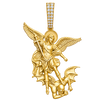 Saint Michael Archangel Silhouette Pendant — yellow gold product view