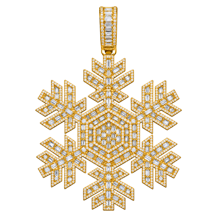 Snowflake Diamond Pendant — yellow gold product view