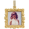 Square Floral Memorial Diamond Pendant — isolated product view