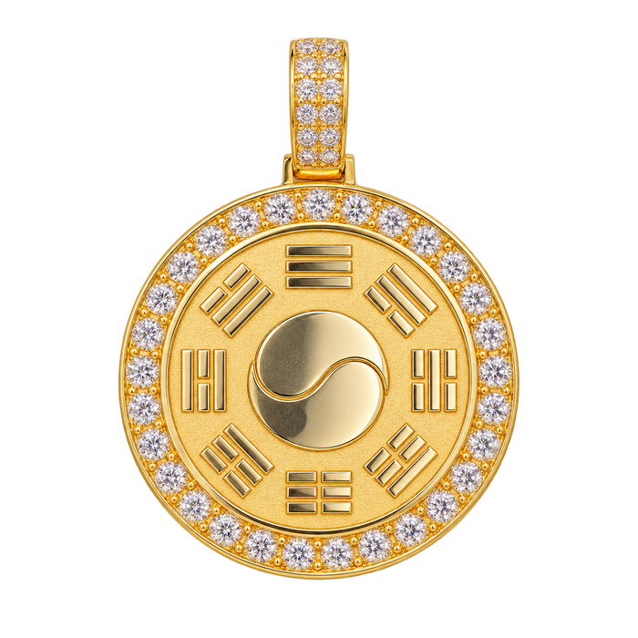 Taoist Bagua Circular Diamond Pendant — isolated product view