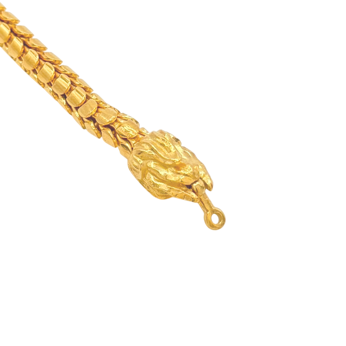 5MM 24K Yellow Gold Dragon Biting Tail Bracelet