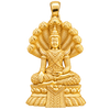 Thai Buddha (Phra Nak Prok) Pendant — polished yellow gold on transparent background
