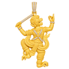 Thai Hanuman Diamond Pendant in yellow gold on a transparent background