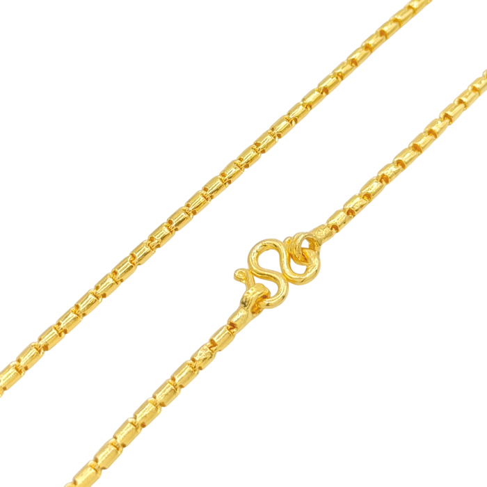 24K Yellow Gold 2.2MM Barrel Chain