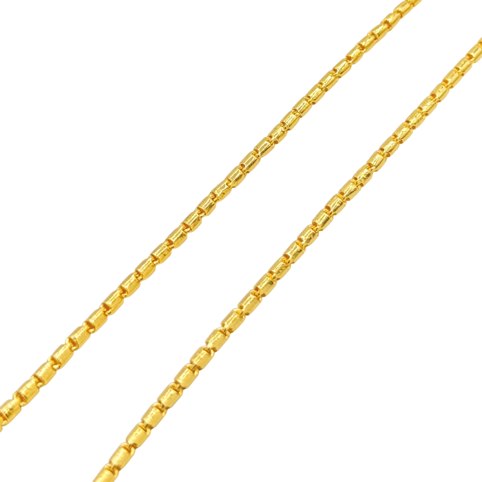 24K Yellow Gold 2.2MM Barrel Chain