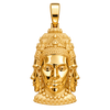 Three-Headed Buddha Pendant — polished yellow gold on transparent background