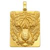 Tiger Rectangular Pendant — polished yellow gold on transparent background