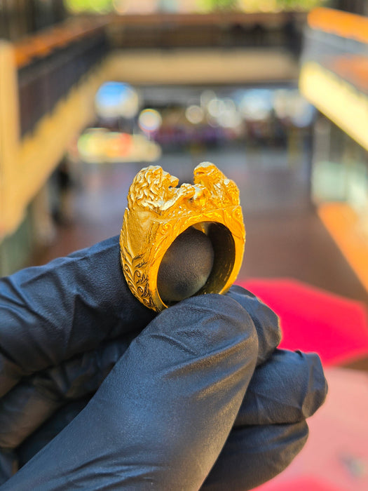 Eagle and Lion Sculpted Ring — original photograph