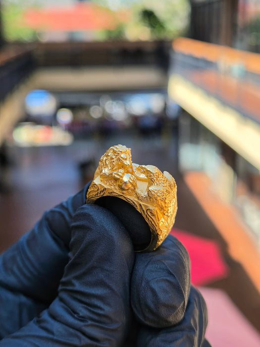 Eagle and Lion Sculpted Ring — original photograph