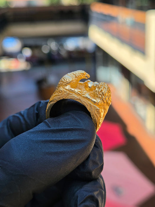 Eagle and Lion Sculpted Ring — original photograph