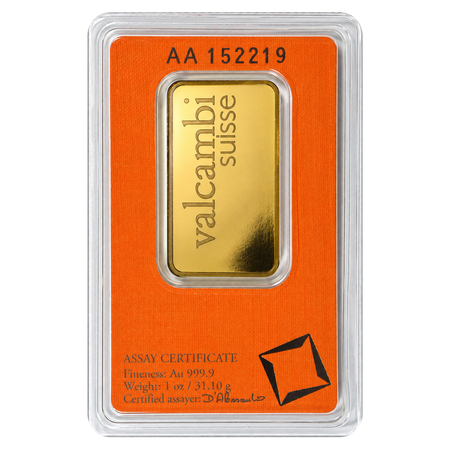 1 Oz Gold Bar - Valcambi on transparent background